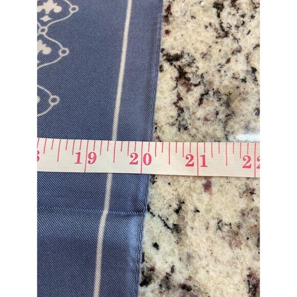 Vitg Square Scarf Moroccan Geometric Blue White Neck Wrap Bandana Italian Made - Picture 7 of 7